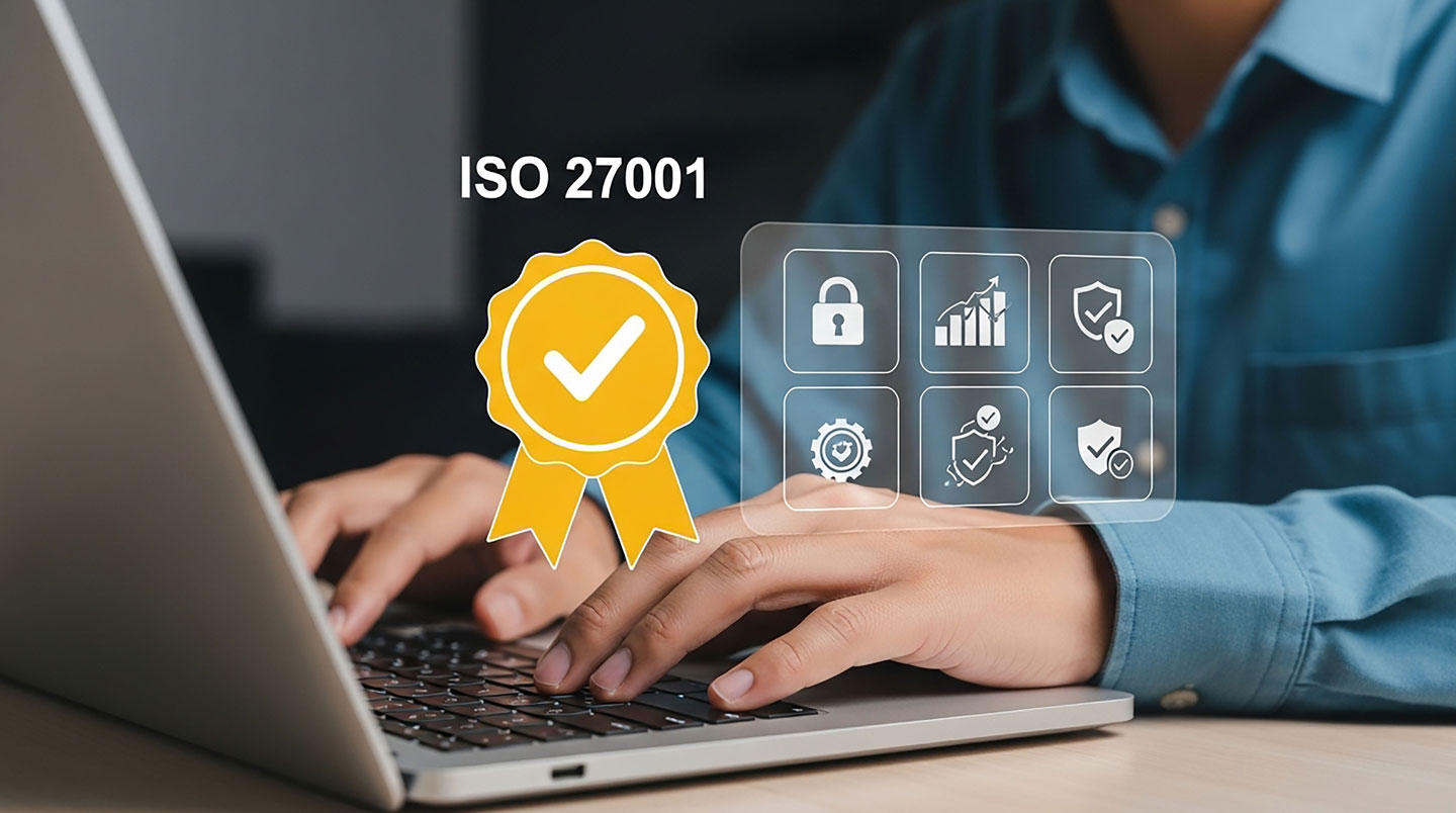 Représentation abstraite des couches de sécurité concentriques protégeant un document officiel selon les standards ISO 27001